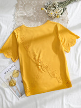 Plus Guipure Lace Asymmetrical Hem Tee Sai Feel